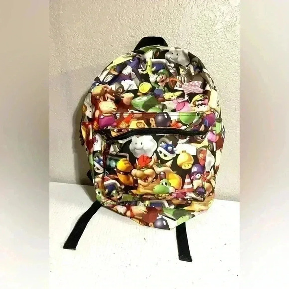 Super Mario Bros 3D All-Over Print Large Backpack - Picture 1 of 5